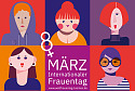 Motiv des ZGF-Kalenders zum Weltfrauentag. Es zeigt Grafiken von unterschiedlichen Frauen.